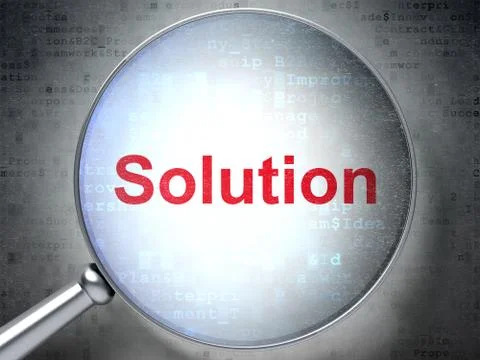 Business concept: Solution with optical glass Illustrazione stock