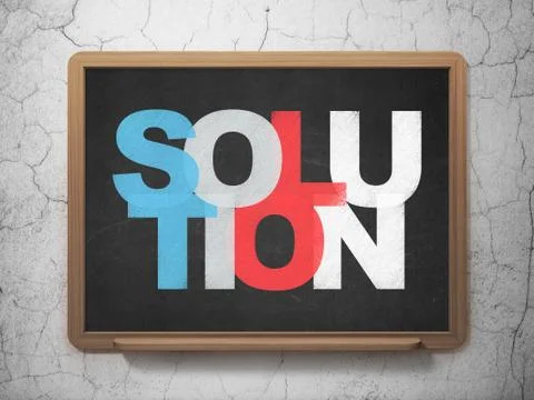 Business concept: Solution on School board background Illustrazione stock