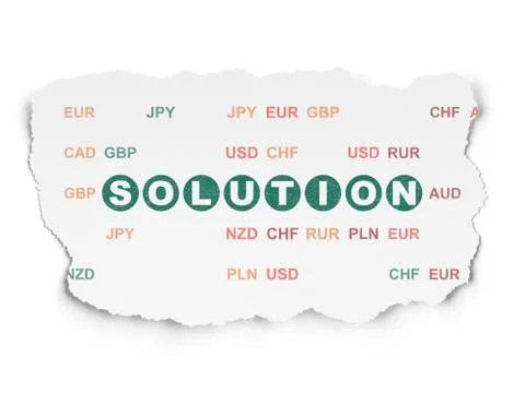 Business concept: Solution on Torn Paper background Illustrazione stock