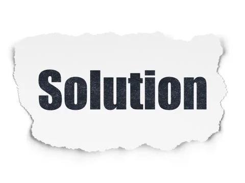 Business concept: Solution on Torn Paper background Illustrazione stock