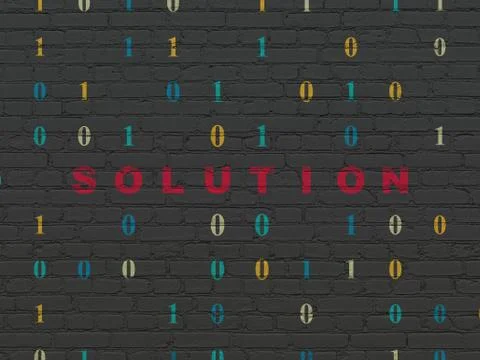Business concept: Solution on wall background Illustrazione stock