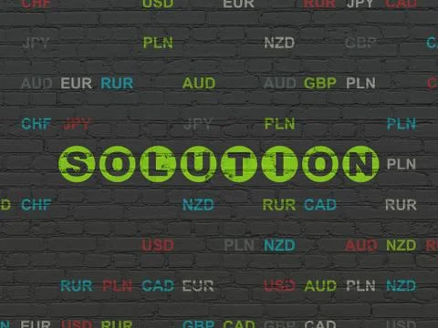 Business concept: Solution on wall background Illustrazione stock