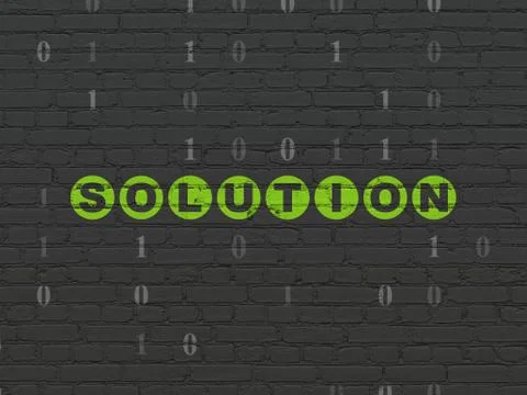 Business concept: Solution on wall background Illustrazione stock