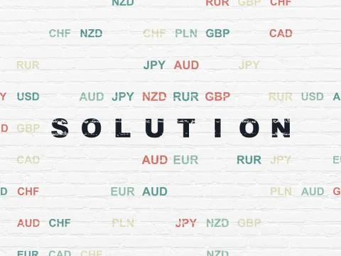 Business concept: Solution on wall background Stock Illustration