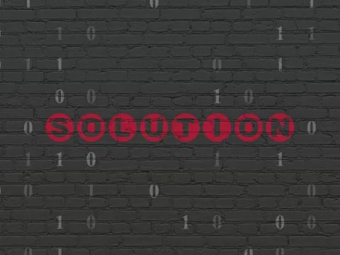 Business concept: Solution on wall background Stock Illustration