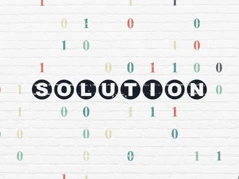 Business concept: Solution on wall background イラスト素材