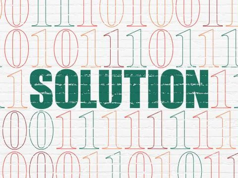 Business concept: Solution on wall background Illustrazione stock