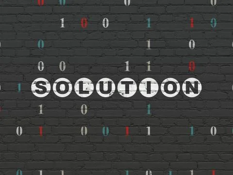 Business concept: Solution on wall background Stock Illustration