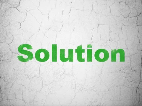 Business concept: Solution on wall background Stock Illustration