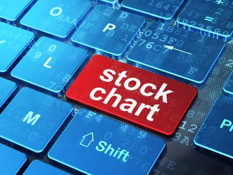 Business concept: Stock Chart on computer keyboard background Stock Illustration