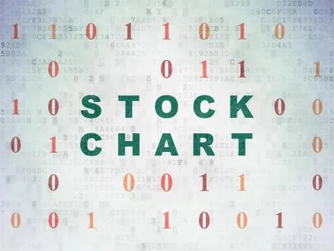 Business concept: Stock Chart on Digital Data Paper background Stock Illustration