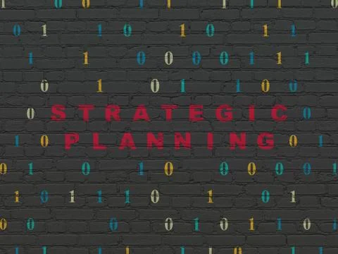 Business concept: Strategic Planning on wall background Stock Illustration