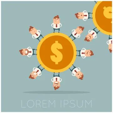 Business concept with stuff like a gear2 Stock Illustration