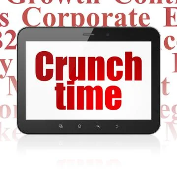 Business concept: Tablet Computer with Crunch Time on display 스톡 일러스트