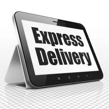 Business concept: Tablet Computer with Express Delivery on display Stock Illustration