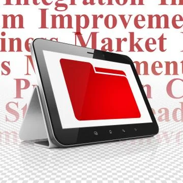 Business concept: Tablet Computer with Folder on display Stock Illustration