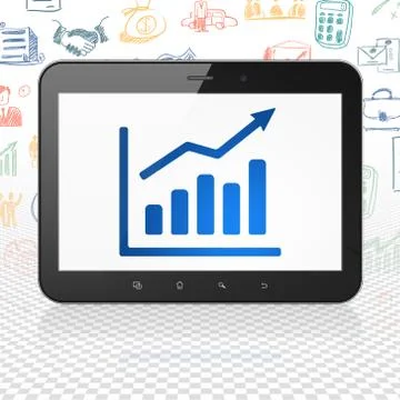 Business concept: Tablet Computer with Growth Graph on display Stock Illustration