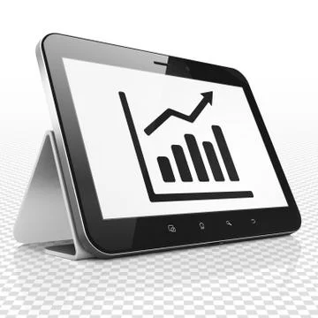 Business concept: Tablet Computer with Growth Graph on display Illustrazione stock
