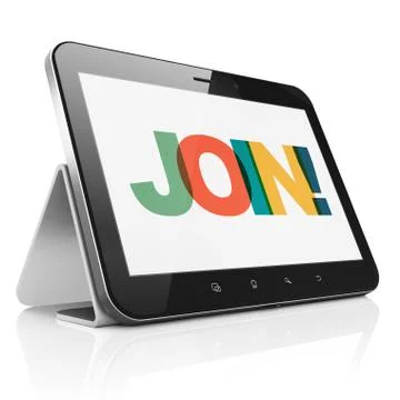 Business concept: Tablet Computer with Join! on  display Ilustración de archivo