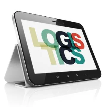 Business concept: Tablet Computer with Logistics on  display Stock Illustration