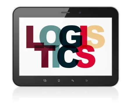 Business concept: Tablet Computer with Logistics on  display Stock Illustration
