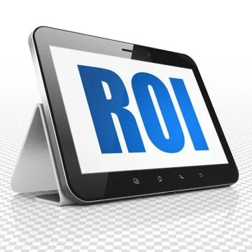 Business concept: Tablet Computer with ROI on display Stock Illustration