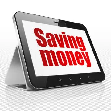Business concept: Tablet Computer with Saving Money on display Stock Illustration