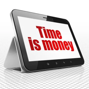 Business concept: Tablet Computer with Time Is money on display Stock Illustration