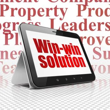 Business concept: Tablet Computer with Win-win Solution on display Stockillustratie