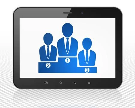 Business concept: Tablet Pc Computer with Business Team on display Stock Illustration