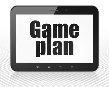 Business concept: Tablet Pc Computer with Game Plan on display Stock Illustration