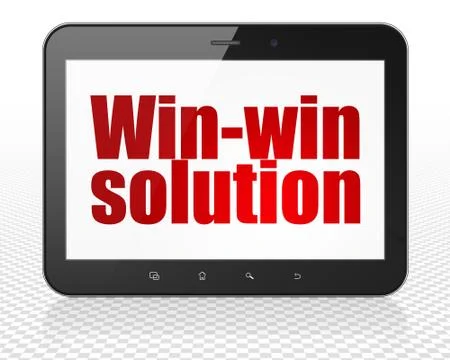 Business concept: Tablet Pc Computer with Win-win Solution on display Stockillustratie