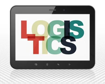 Business concept: Tablet Pc Computer with Logistics on  display Stock Illustration