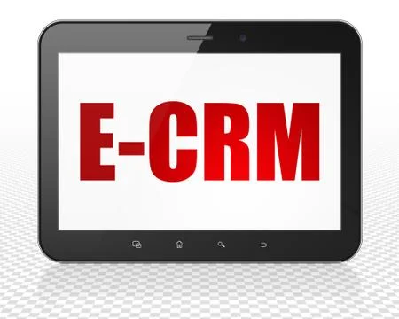 Business concept: Tablet Pc Computer with E-CRM on display Stock Illustration