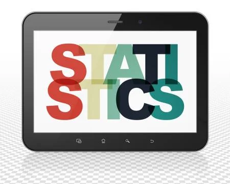 Business concept: Tablet Pc Computer with Statistics on  display Illustrazione stock