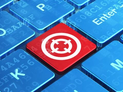 Business concept: Target on computer keyboard background イラスト素材