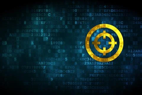 Business concept: Target on digital background Stock Illustration