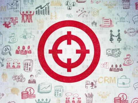 Business concept: Target on Digital Data Paper background Stock Illustration