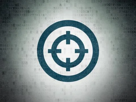 Business concept: Target on Digital Data Paper background Stock Illustration