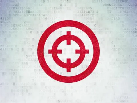 Business concept: Target on Digital Data Paper background Stock Illustration