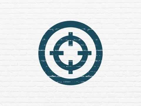 Business concept: Target on wall background Ilustración de archivo