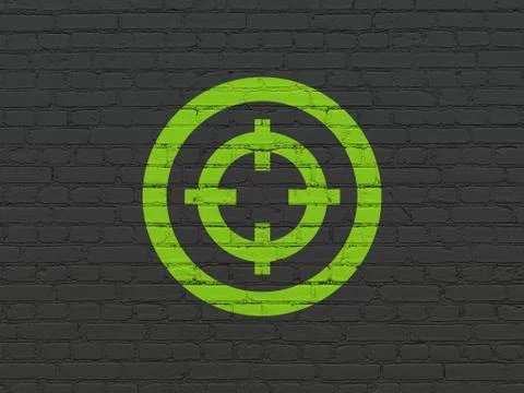 Business concept: Target on wall background Ilustración de archivo