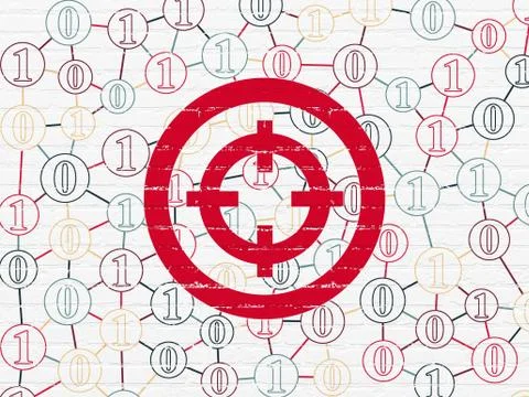 Business concept: Target on wall background Ilustración de archivo