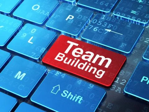 Business concept: Team Building on computer keyboard background Illustrazione stock