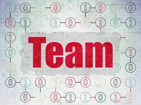 Business concept: Team on Digital Data Paper background Stock Illustration