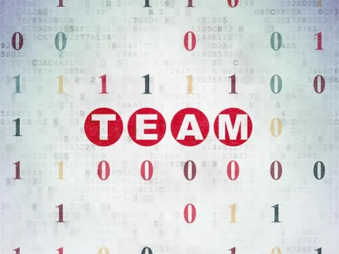 Business concept: Team on Digital Data Paper background Stock Illustration