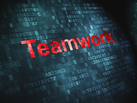 Business concept: Teamwork on digital background Stock Illustration