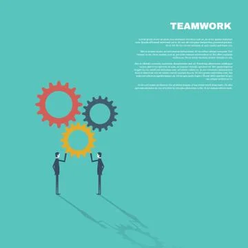 Business concept of teamwork in modern flat design vector illustration. Two Stock Illustration
