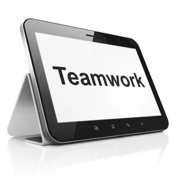 Business concept: Teamwork on tablet pc computer Stock Illustration