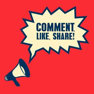 Business concept with text Like, Comment, Share Stock Illustration
